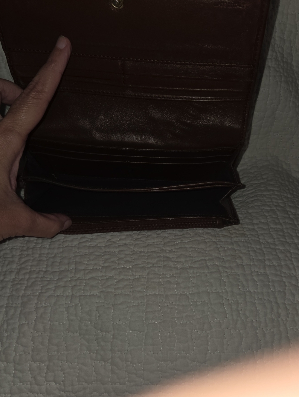 Burberry Beige Plaid Continental Wallet with Brown Leather Trim - Picture 5 of 16